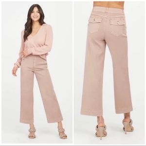New Spanx Mauve Stretch Twill Wide Leg Pants